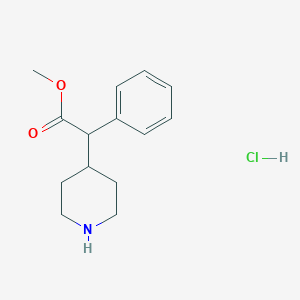 molecular formula C14H20ClNO2 B2673102 Methyl 2-phenyl-2-piperidin-4-ylacetate;hydrochloride CAS No. 92500-80-6