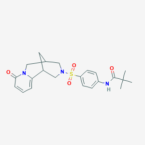 molecular formula C22H27N3O4S B2673105 N-(4-((8-oxo-5,6-dihydro-1H-1,5-methanopyrido[1,2-a][1,5]diazocin-3(2H,4H,8H)-yl)sulfonyl)phenyl)pivalamide CAS No. 681269-95-4