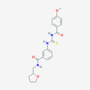 molecular formula C21H23N3O4S B267311 3-({[(4-methoxybenzoyl)amino]carbothioyl}amino)-N-(tetrahydro-2-furanylmethyl)benzamide 