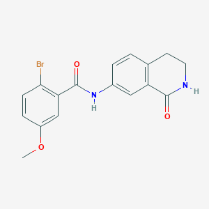 molecular formula C17H15BrN2O3 B2673111 2-bromo-5-methoxy-N-(1-oxo-1,2,3,4-tetrahydroisoquinolin-7-yl)benzamide CAS No. 1351630-90-4