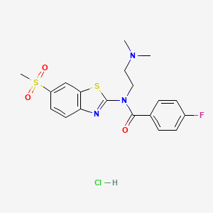 N-(2-(dimethylamino)ethyl)-4-fluoro-N-(6-(methylsulfonyl)benzo[d]thiazol-2-yl)benzamide hydrochloride