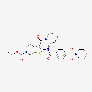 ethyl 3-(morpholine-4-carbonyl)-2-(4-(morpholinosulfonyl)benzamido)-4,5-dihydrothieno[2,3-c]pyridine-6(7H)-carboxylate