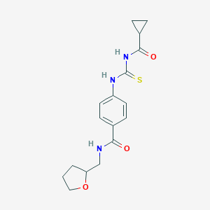 molecular formula C17H21N3O3S B267312 4-{[(cyclopropylcarbonyl)carbamothioyl]amino}-N-(tetrahydrofuran-2-ylmethyl)benzamide 