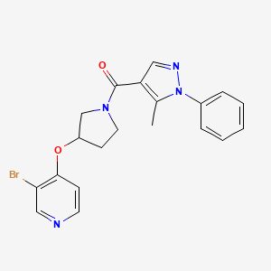[3-(3-Bromopyridin-4-yl)oxypyrrolidin-1-yl]-(5-methyl-1-phenylpyrazol-4-yl)methanone