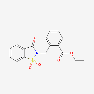 ethyl 2-[(1,1,3-trioxo-1,3-dihydro-2H-1,2-benzisothiazol-2-yl)methyl]benzenecarboxylate
