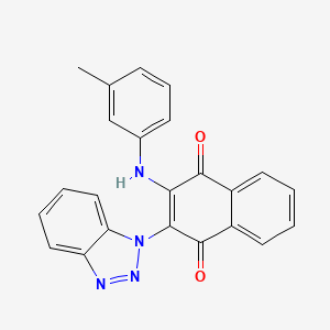 molecular formula C23H16N4O2 B2673127 2-(1H-benzo[d][1,2,3]triazol-1-yl)-3-(m-tolylamino)naphthalene-1,4-dione CAS No. 371214-06-1