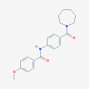 molecular formula C21H24N2O3 B267313 N-[4-(1-azepanylcarbonyl)phenyl]-4-methoxybenzamide 