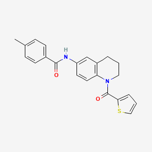 4-methyl-N-[1-(thiophene-2-carbonyl)-3,4-dihydro-2H-quinolin-6-yl]benzamide