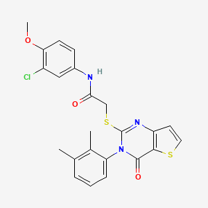 molecular formula C23H20ClN3O3S2 B2673132 N-(3-chloro-4-methoxyphenyl)-2-{[3-(2,3-dimethylphenyl)-4-oxo-3,4-dihydrothieno[3,2-d]pyrimidin-2-yl]sulfanyl}acetamide CAS No. 1291860-52-0