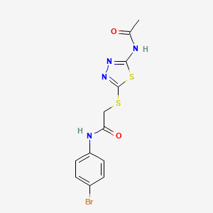 2-((5-acetamido-1,3,4-thiadiazol-2-yl)thio)-N-(4-bromophenyl)acetamide