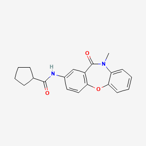 molecular formula C20H20N2O3 B2673140 N-(10-methyl-11-oxo-10,11-dihydrodibenzo[b,f][1,4]oxazepin-2-yl)cyclopentanecarboxamide CAS No. 922055-32-1