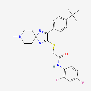 2-((3-(4-(tert-butyl)phenyl)-8-methyl-1,4,8-triazaspiro[4.5]deca-1,3-dien-2-yl)thio)-N-(2,4-difluorophenyl)acetamide