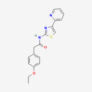 molecular formula C18H17N3O2S B2673144 2-(4-乙氧基苯基)-N-(4-(吡啶-2-基)噻唑-2-基)乙酰胺 CAS No. 922457-34-9