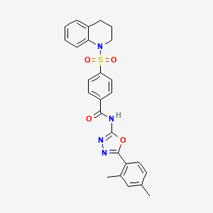 4-((3,4-dihydroquinolin-1(2H)-yl)sulfonyl)-N-(5-(2,4-dimethylphenyl)-1,3,4-oxadiazol-2-yl)benzamide