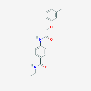 molecular formula C19H22N2O3 B267315 4-{[(3-methylphenoxy)acetyl]amino}-N-propylbenzamide 