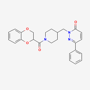 2-{[1-(2,3-Dihydro-1,4-benzodioxine-2-carbonyl)piperidin-4-yl]methyl}-6-phenyl-2,3-dihydropyridazin-3-one
