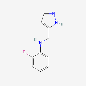 2-fluoro-N-[(1H-pyrazol-3-yl)methyl]aniline