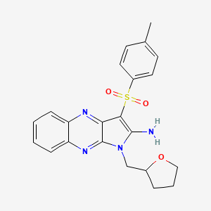 3-(4-methylbenzenesulfonyl)-1-[(oxolan-2-yl)methyl]-1H-pyrrolo[2,3-b]quinoxalin-2-amine