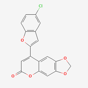 molecular formula C18H9ClO5 B2673170 8-(5-chlorobenzofuran-2-yl)-6H-[1,3]dioxolo[4,5-g]chromen-6-one CAS No. 859664-83-8
