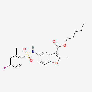 Pentyl 5-[(4-fluoro-2-methylphenyl)sulfonylamino]-2-methyl-1-benzofuran-3-carboxylate