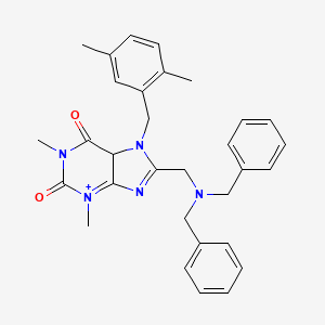 molecular formula C31H33N5O2 B2673185 8-[(dibenzylamino)methyl]-7-[(2,5-dimethylphenyl)methyl]-1,3-dimethyl-2,3,6,7-tetrahydro-1H-purine-2,6-dione CAS No. 851939-02-1