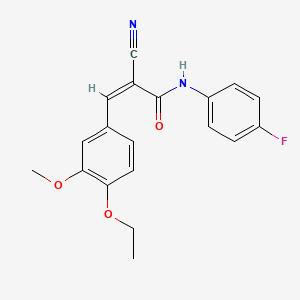 molecular formula C19H17FN2O3 B2673188 (Z)-2-cyano-3-(4-ethoxy-3-methoxyphenyl)-N-(4-fluorophenyl)prop-2-enamide CAS No. 340285-47-4