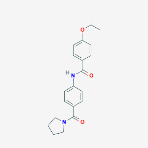 molecular formula C21H24N2O3 B267319 4-isopropoxy-N-[4-(1-pyrrolidinylcarbonyl)phenyl]benzamide 