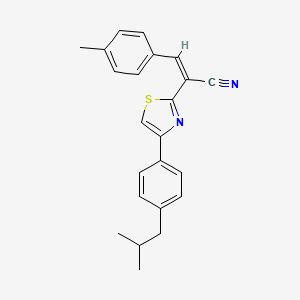 molecular formula C23H22N2S B2673190 (Z)-2-(4-(4-异丁基苯基)噻唑-2-基)-3-(对甲苯基)丙烯腈 CAS No. 476668-87-8