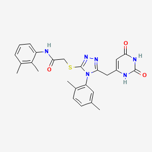 molecular formula C25H26N6O3S B2673202 N-(2,3-dimethylphenyl)-2-((4-(2,5-dimethylphenyl)-5-((2,6-dioxo-1,2,3,6-tetrahydropyrimidin-4-yl)methyl)-4H-1,2,4-triazol-3-yl)thio)acetamide CAS No. 852048-23-8