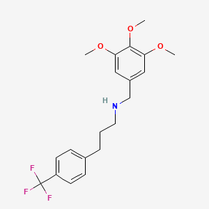 molecular formula C20H24F3NO3 B2673203 {3-[4-(Trifluoromethyl)phenyl]propyl}[(3,4,5-trimethoxyphenyl)methyl]amine CAS No. 1204296-75-2