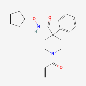 molecular formula C20H26N2O3 B2673204 N-Cyclopentyloxy-4-phenyl-1-prop-2-enoylpiperidine-4-carboxamide CAS No. 2361882-69-9