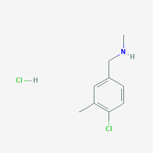 molecular formula C9H13Cl2N B2673211 1-(4-Chloro-3-methylphenyl)-N-methylmethanamine;hydrochloride CAS No. 2309468-72-0