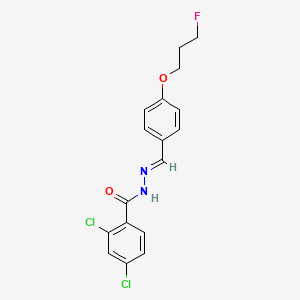 molecular formula C17H15Cl2FN2O2 B2673212 2,4-dichloro-N'-{(E)-[4-(3-fluoropropoxy)phenyl]methylidene}benzenecarbohydrazide CAS No. 477862-45-6