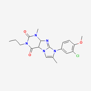 molecular formula C19H20ClN5O3 B2673225 8-(3-chloro-4-methoxyphenyl)-1,7-dimethyl-3-propyl-1H,2H,3H,4H,8H-imidazo[1,2-g]purine-2,4-dione CAS No. 876672-24-1
