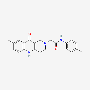 molecular formula C22H23N3O2 B2673228 2-(8-methyl-10-oxo-3,4-dihydrobenzo[b][1,6]naphthyridin-2(1H,5H,10H)-yl)-N-(p-tolyl)acetamide CAS No. 1251618-76-4