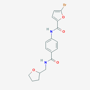 molecular formula C17H17BrN2O4 B267323 5-bromo-N-(4-{[(tetrahydro-2-furanylmethyl)amino]carbonyl}phenyl)-2-furamide 