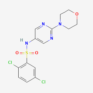 molecular formula C14H14Cl2N4O3S B2673230 2,5-dichloro-N-(2-morpholinopyrimidin-5-yl)benzenesulfonamide CAS No. 1396747-36-6