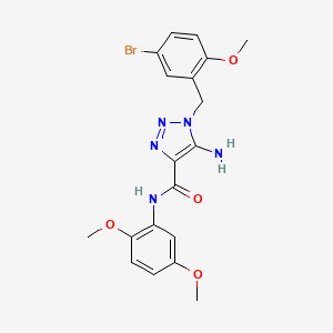 molecular formula C19H20BrN5O4 B2673231 5-amino-1-(5-bromo-2-methoxybenzyl)-N-(2,5-dimethoxyphenyl)-1H-1,2,3-triazole-4-carboxamide CAS No. 899940-60-4