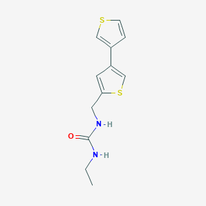 molecular formula C12H14N2OS2 B2673238 1-Ethyl-3-[(4-thiophen-3-ylthiophen-2-yl)methyl]urea CAS No. 2380043-47-8