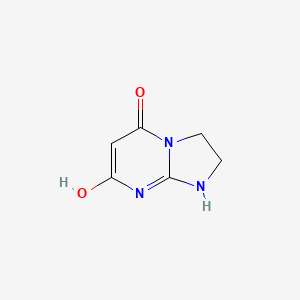 molecular formula C6H7N3O2 B2673239 7-hydroxy-1H,2H,3H,5H-imidazolidino[1,2-a]pyrimidin-5-one CAS No. 1566948-22-8