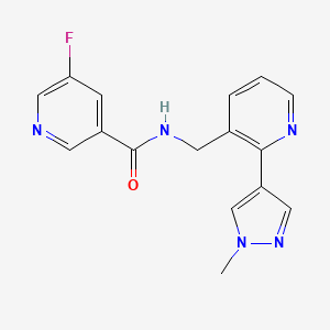 molecular formula C16H14FN5O B2673240 5-fluoro-N-((2-(1-methyl-1H-pyrazol-4-yl)pyridin-3-yl)methyl)nicotinamide CAS No. 2034587-74-9