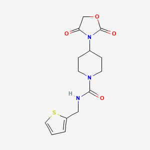 molecular formula C14H17N3O4S B2673241 4-(2,4-dioxooxazolidin-3-yl)-N-(thiophen-2-ylmethyl)piperidine-1-carboxamide CAS No. 2320215-31-2