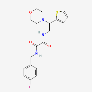 molecular formula C19H22FN3O3S B2673242 N1-(4-fluorobenzyl)-N2-(2-morpholino-2-(thiophen-2-yl)ethyl)oxalamide CAS No. 923121-74-8