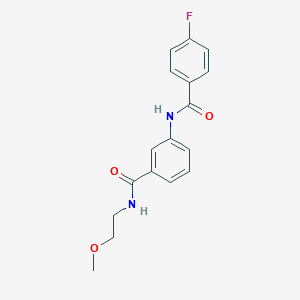 molecular formula C17H17FN2O3 B267325 3-[(4-fluorobenzoyl)amino]-N-(2-methoxyethyl)benzamide 