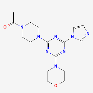 1-(4-(4-(1H-imidazol-1-yl)-6-morpholino-1,3,5-triazin-2-yl)piperazin-1-yl)ethanone