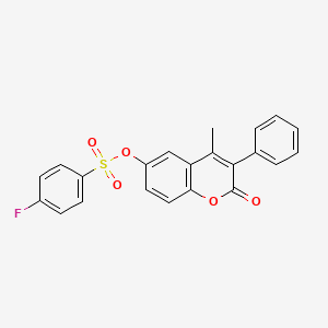4-methyl-2-oxo-3-phenyl-2H-chromen-6-yl 4-fluorobenzenesulfonate