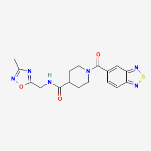1-(benzo[c][1,2,5]thiadiazole-5-carbonyl)-N-((3-methyl-1,2,4-oxadiazol-5-yl)methyl)piperidine-4-carboxamide