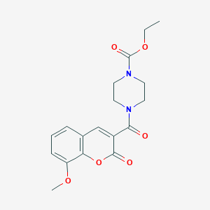 Ethyl 4-[(8-methoxy-2-oxochromen-3-yl)carbonyl]piperazinecarboxylate