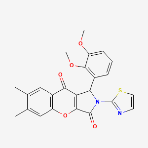 molecular formula C24H20N2O5S B2673260 1-(2,3-二甲氧基苯基)-6,7-二甲基-2-(噻唑-2-基)-1,2-二氢咔咪-3,9-二酮 CAS No. 886144-22-5