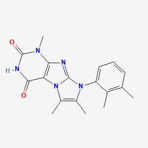 molecular formula C18H19N5O2 B2673261 8-(2,3-Dimethylphenyl)-1,6,7-trimethyl-1,3,5-trihydro-4-imidazolino[1,2-h]puri ne-2,4-dione CAS No. 878731-78-3